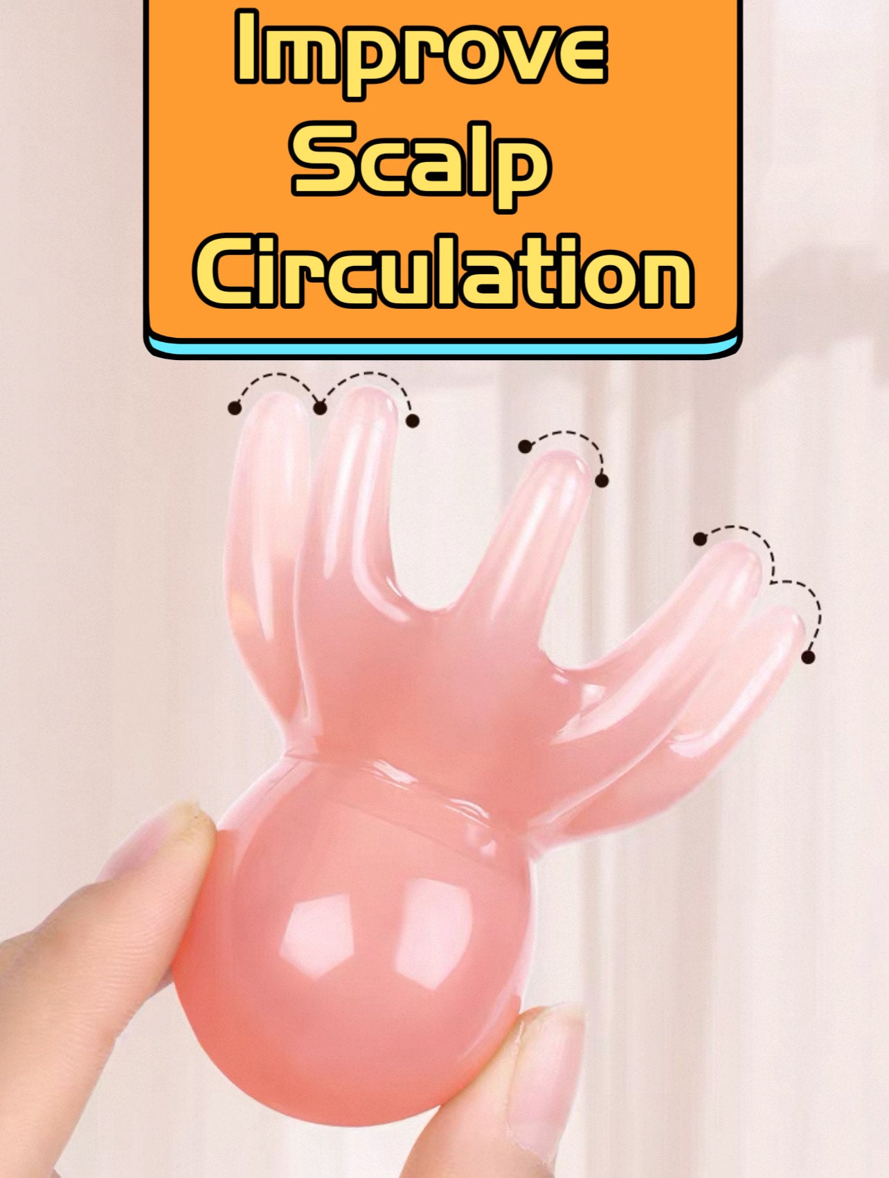Pink Octopus Scalp Massager Brush: Help Relax, Scalp Massage