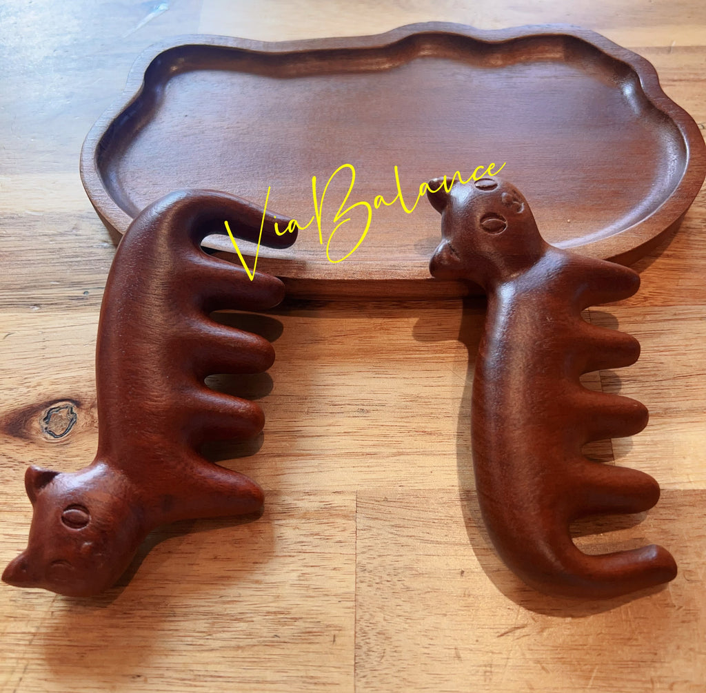 Cat-Shaped Wooden Scalp Massage Tool, Pocket-Friendly Size, Cozy Touch, Great Gift