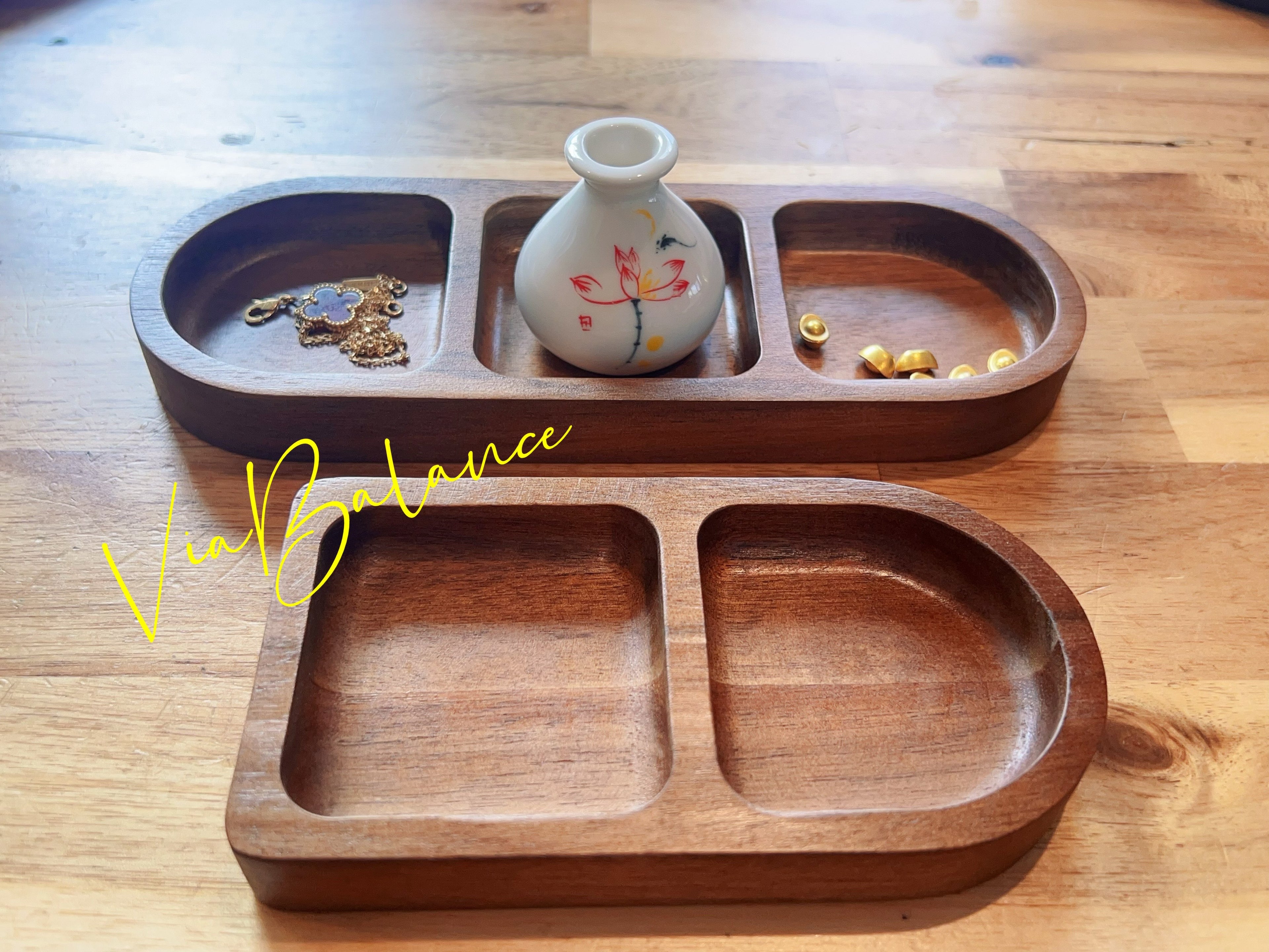 Small  Wood Storage Tray  for Jewelry, Essential Oils & Home Décor