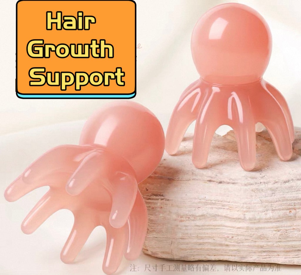Pink Octopus Scalp Massager Brush: Help Relax, Scalp Massage