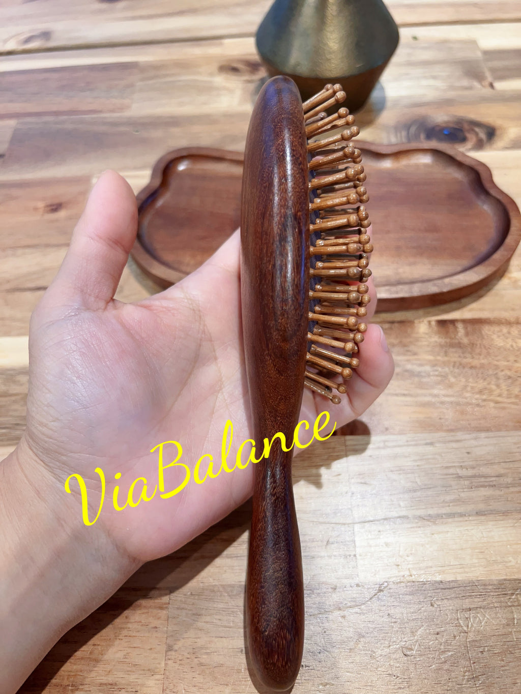 Oval Wooden Air Cushion Hair Brush, Scalp Massage,  Improving Circulation