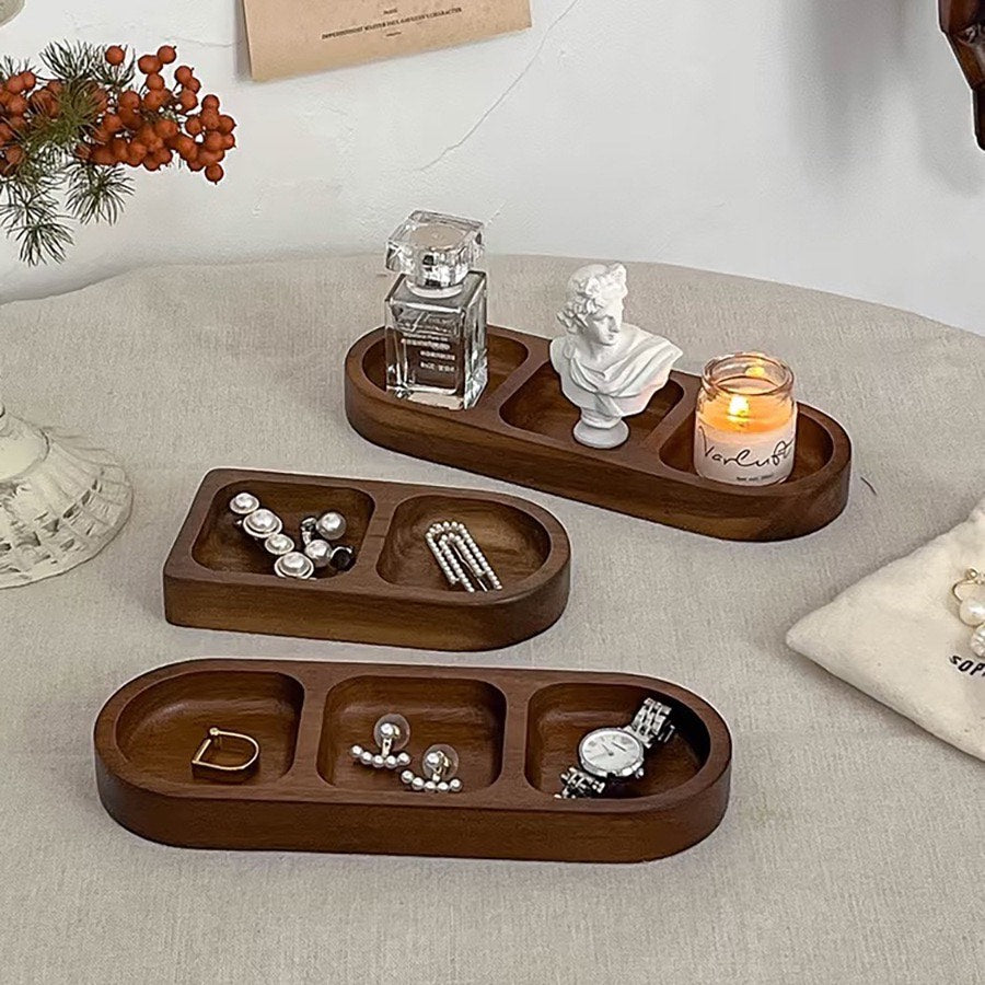 Small  Wood Storage Tray  for Jewelry, Essential Oils & Home Décor