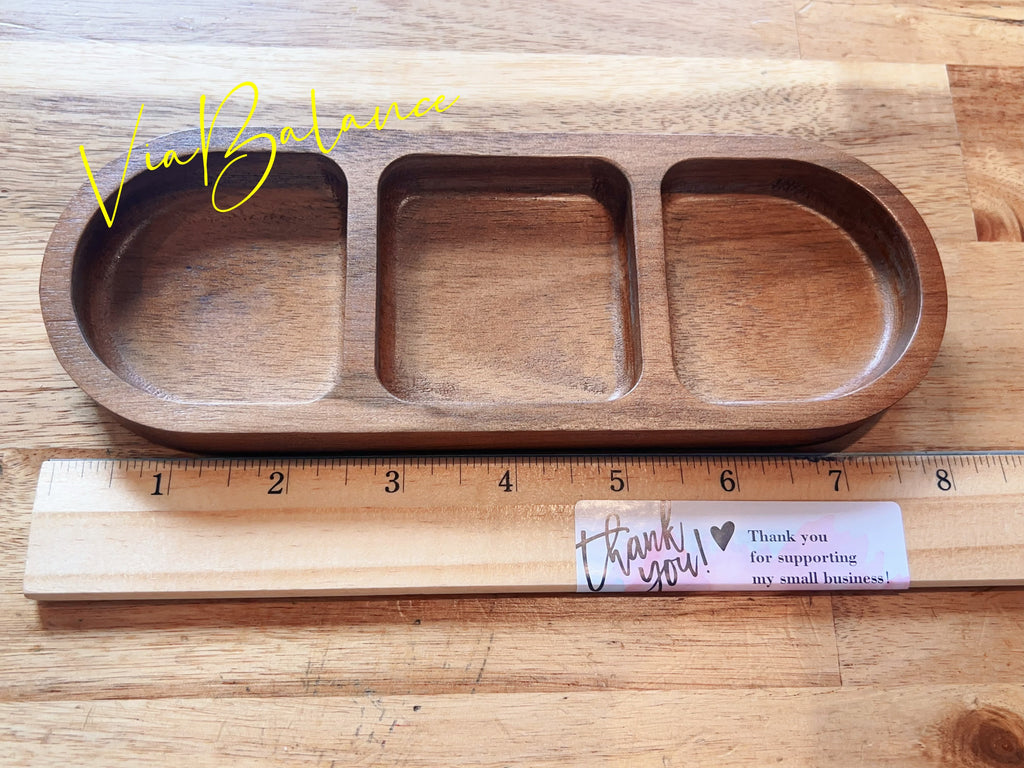 Small  Wood Storage Tray  for Jewelry, Essential Oils & Home Décor