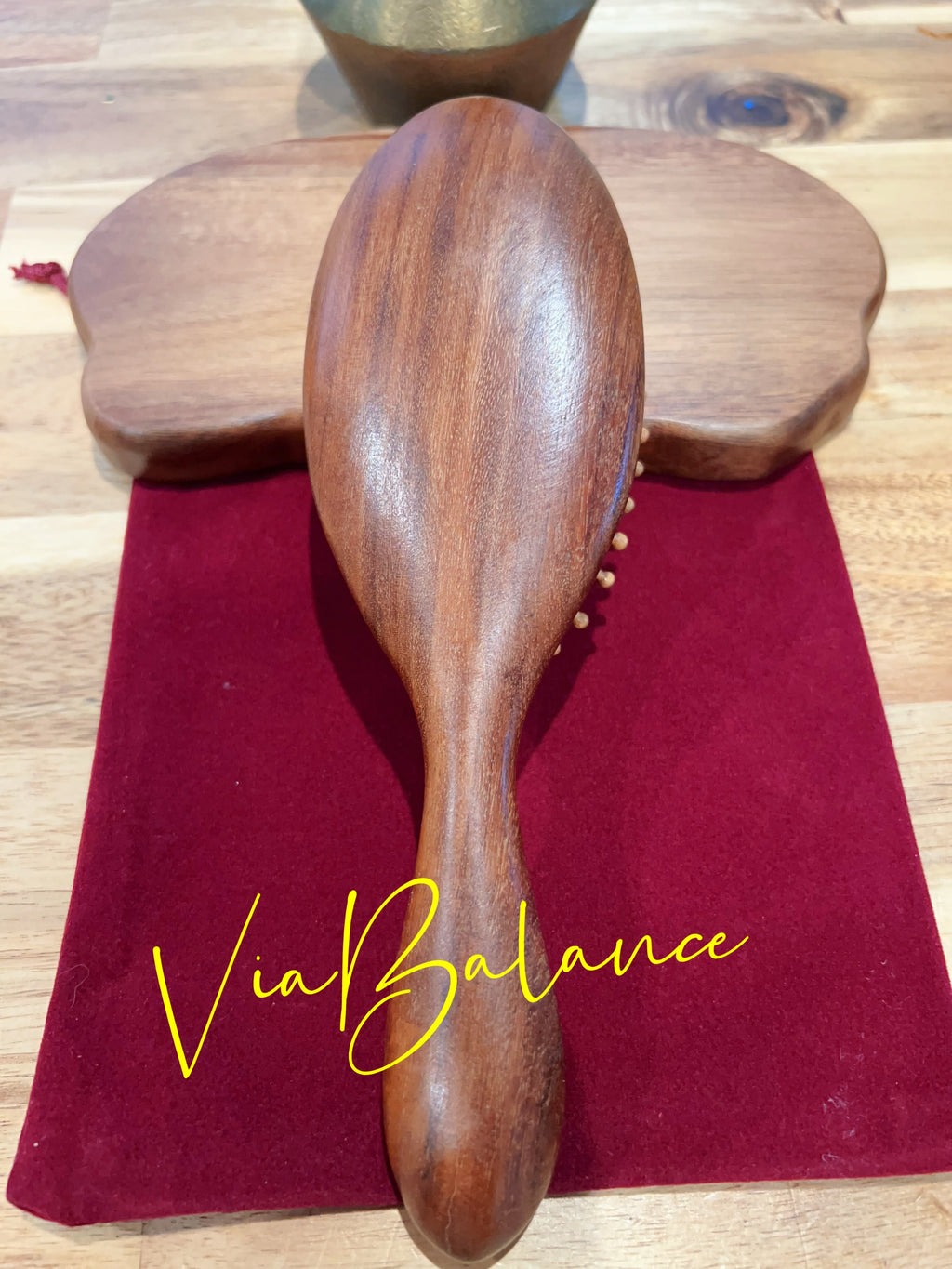 Oval Wooden Air Cushion Hair Brush, Scalp Massage,  Improving Circulation