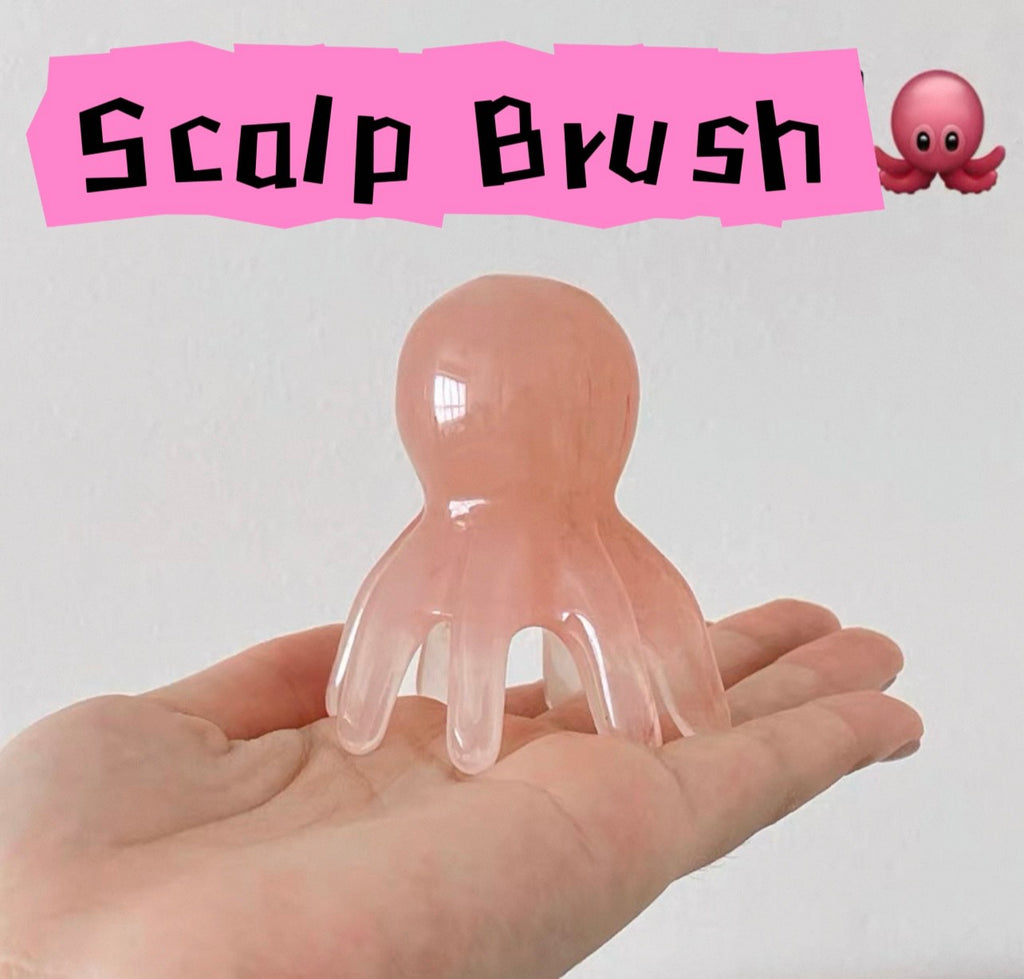 Pink Octopus Scalp Massager Brush: Help Relax, Scalp Massage