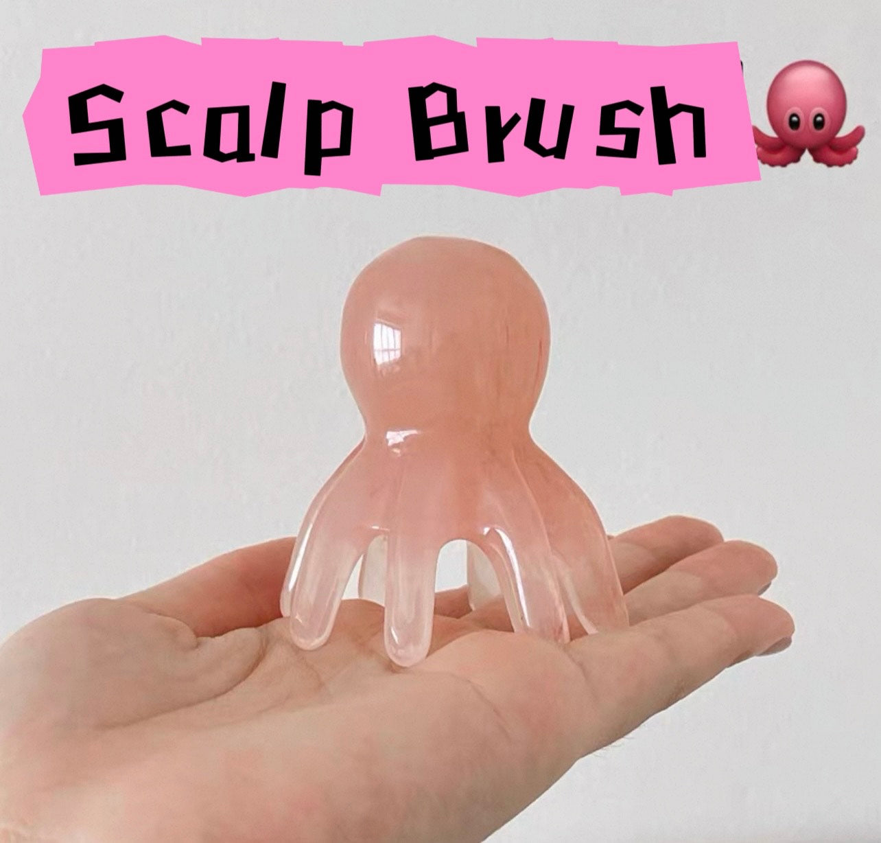 Pink Octopus Scalp Massager Brush: Help Relax, Scalp Massage