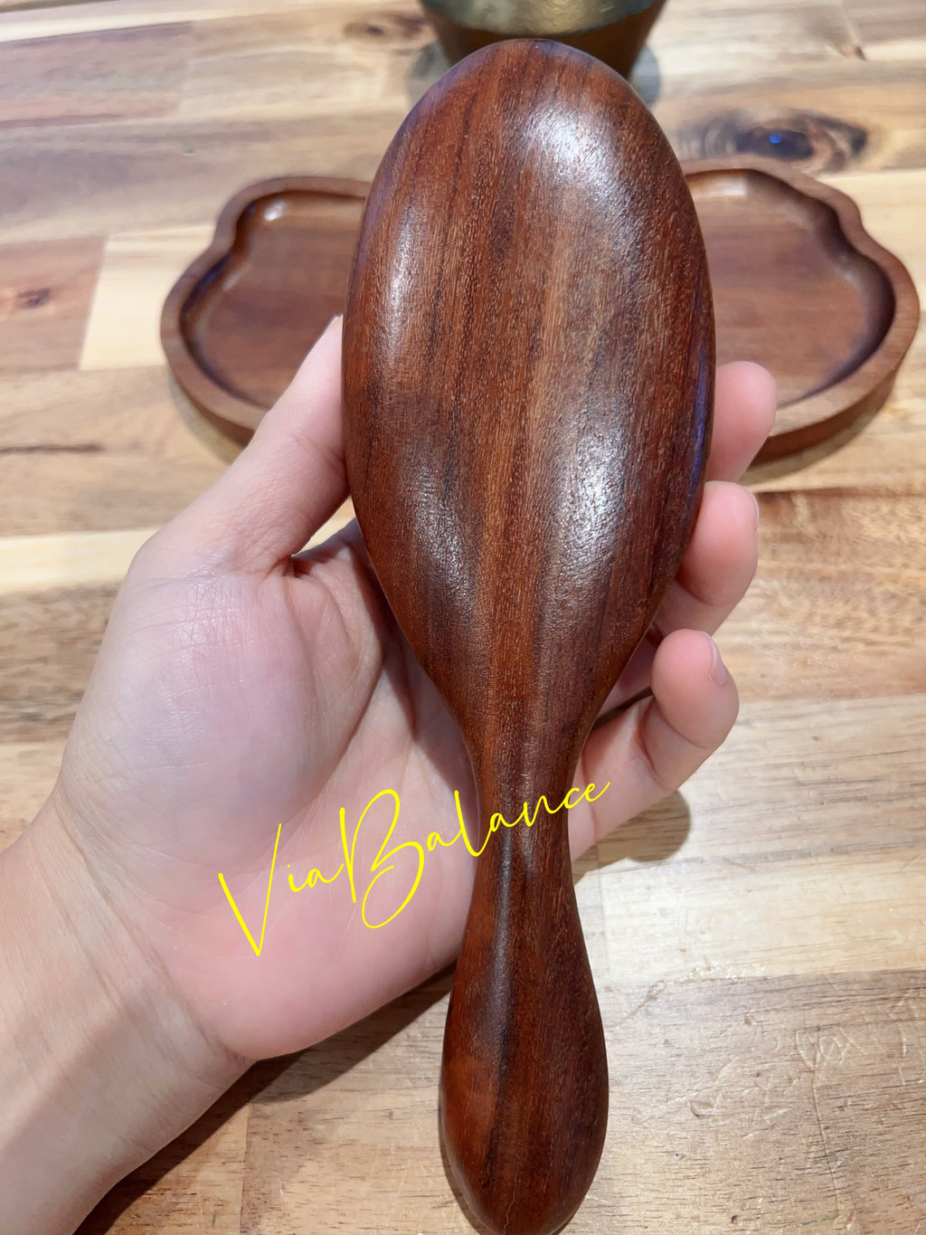 Oval Wooden Air Cushion Hair Brush, Scalp Massage,  Improving Circulation