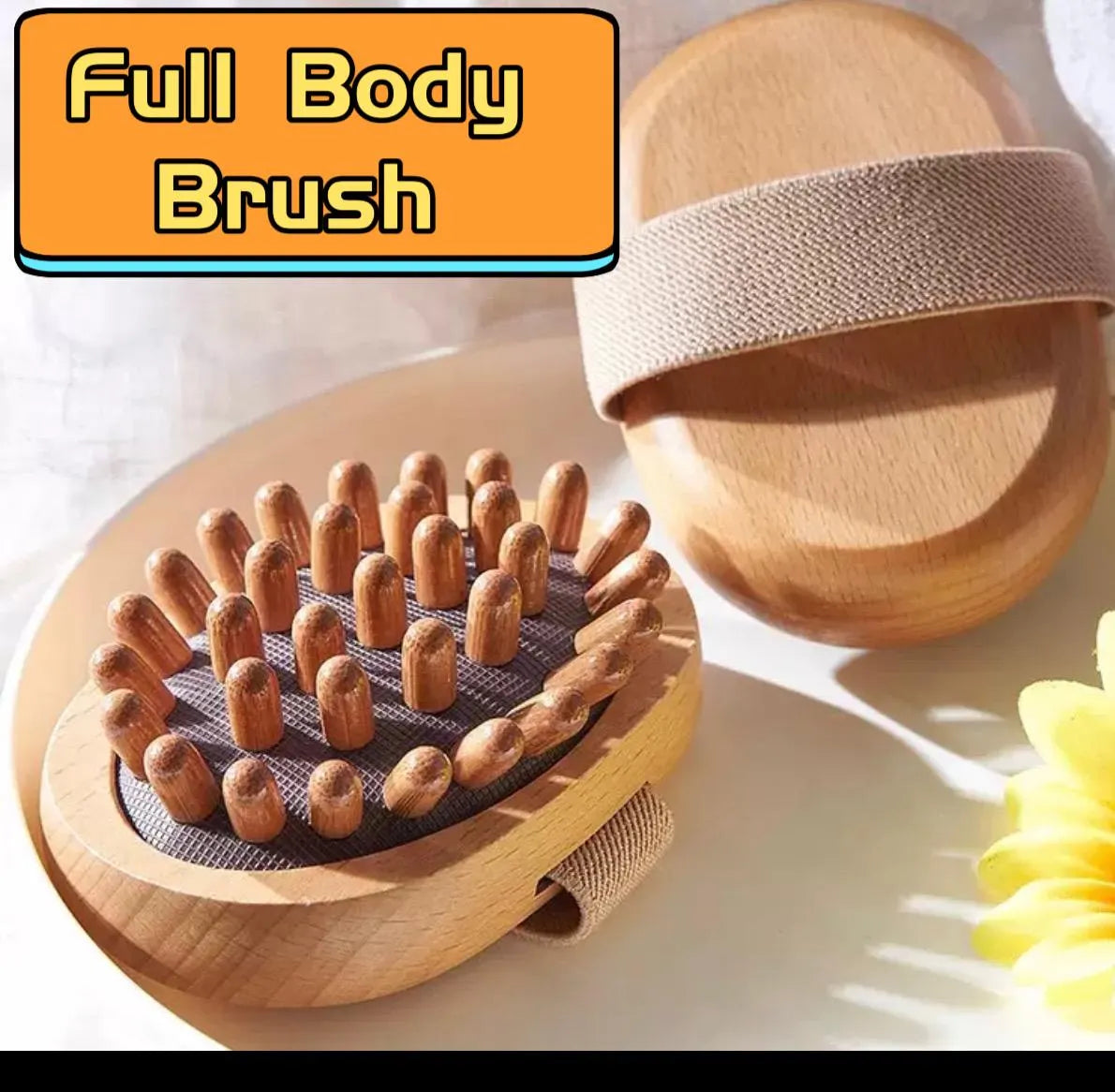 🌿 Wooden Gua Sha Massage Brush – Natural Meridian Body & Wellness Tool & Glow Skin