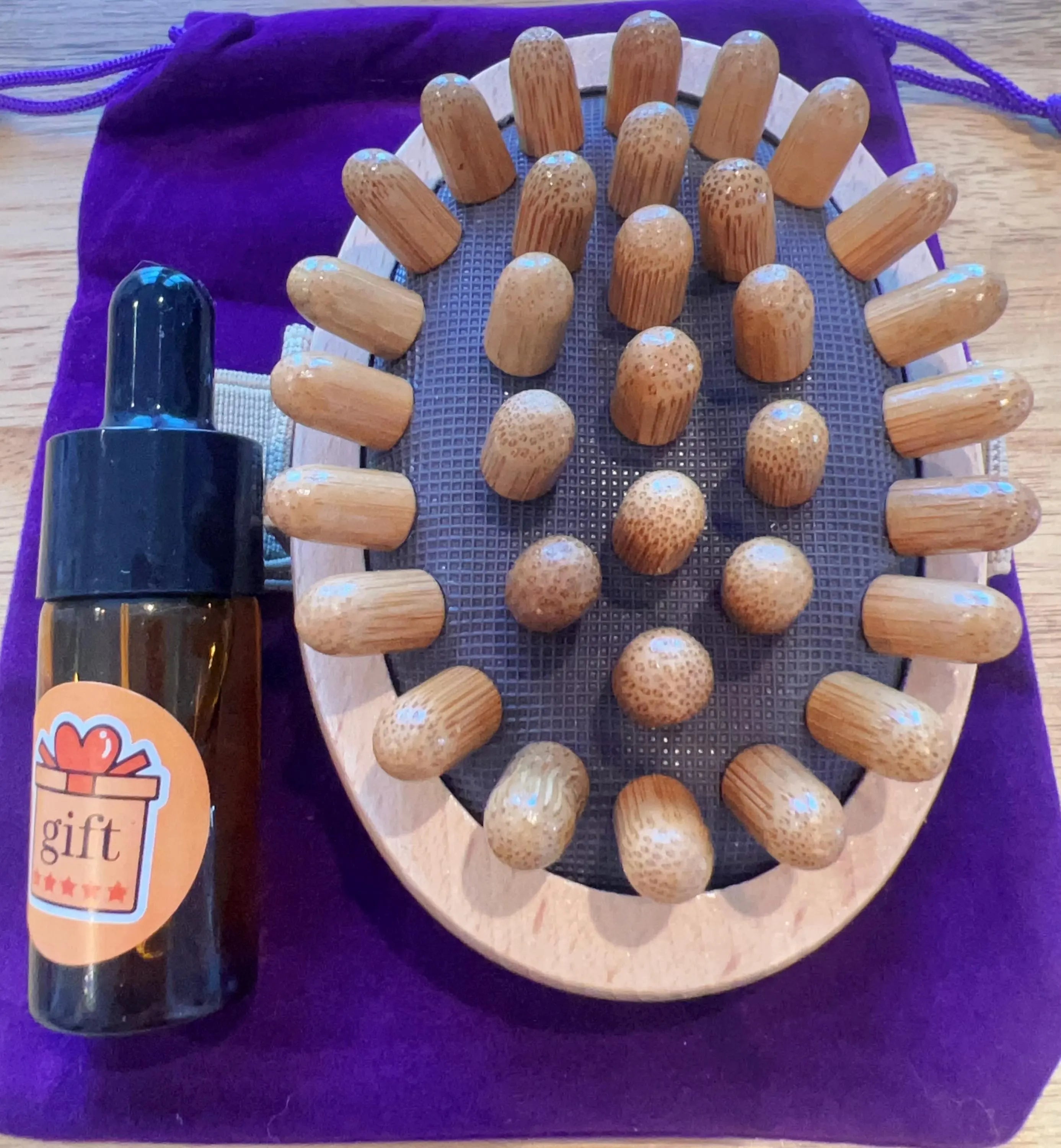 🌿 Wooden Gua Sha Massage Brush – Natural Meridian Body & Wellness Tool & Glow Skin